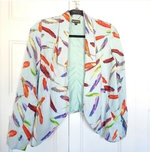 Feather prints light weight blazer